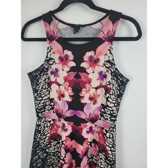 H&M Sleeveless Dress Small Womens Floral Above Knee Crew Neck Pullover Summer - Picture 2 of 7
